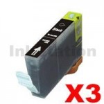 3 x Pack Canon CLI-8BK Compatible Black Inkjet Cartridges (with Chip)