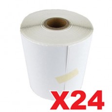 24 Rolls Perforated Direct Thermal Labels White 100mm X 150mm - 350 Labels per Roll (Roll diameter 10.5cm)