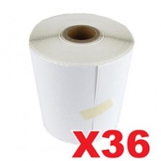 36 Rolls Perforated Direct Thermal Labels White 100mm X 150mm - 350 Labels per Roll (Roll diameter 10.5cm)