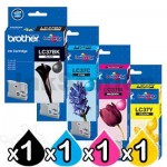 4 Pack Genuine Brother LC-37 Ink Combo [BK+C+M+Y]