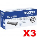 3 x Brother TN-2430 Genuine Toner Cartridge - 1,200 pages
