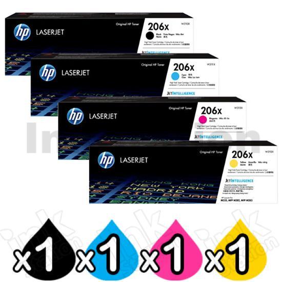 HP 4 Pack 206X W2110X-W2113X Genuine High Yield Toner Cartridges [1BK ...