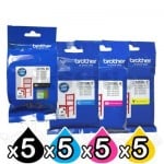 20 Pack Genuine Brother LC-3319XL High Yield Ink Combo [5BK,5C,5M,5Y]