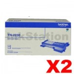2 x Brother TN-2230 Genuine Toner Cartridge - 1,200 pages