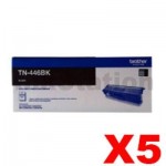 5 x Genuine Brother TN-446BK Black Toner Cartridge - 6,500 pages