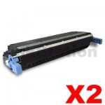2 x HP C9730A (645A) Compatible Black Toner Cartridge - 13,000 Pages