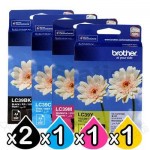 5 Pack Genuine Brother LC-39 Ink Combo [2BK+C+M+Y]