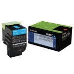 1 x Lexmark (70C8XC0) Genuine CS510 Cyan Extra High Yield Toner Cartridge - 4,000 pages