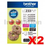2 x Genuine Brother  LC-233PVP Photo Value Pack [2BK+2C+2M+2Y+Photo Paper]