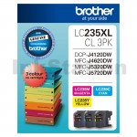 Genuine Brother LC-235XLCL3PK High Yield Colour Pack [C+M+Y] -1,200 Pages each