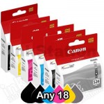 Any 18 Genuine Canon PGI-525 & CLI-526 Inkjet Combo