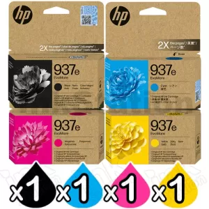 4 Pack HP 937e EvoMore Genuine Ink Cartridges Combo 4S6W9NA - 4S6W6NA [1BK,1C,1M,1Y]