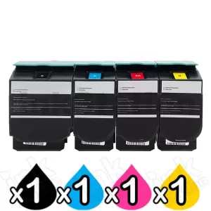 4 Pack Lexmark Compatible CS521 / CS622 / CX522 / CX622 / CX625 Extra High Yield Toner - BK 8,500 pages & CMY 5,000 pages [1BK,1C,1M,1Y]