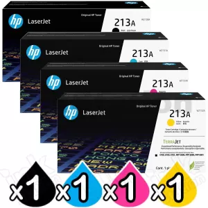 4 Pack HP W2130A-W2133A (213A) Genuine Toner Cartridges Combo [1BK,1C,1M,1Y]