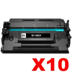 10 x HP 148X W1480X Compatible Black High Yield Toner Cartridge - 9,500 Pages