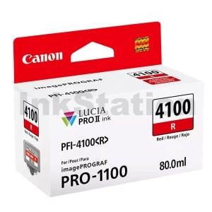 Genuine Canon LUCIA PRO II PFI-4100R Red Ink Tank - 80ML