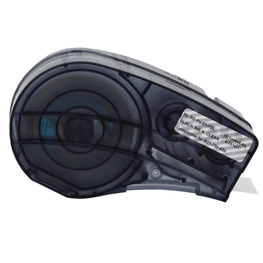 Brady Compatible M21750430 Black on Clear Polyester Label Tape 19.1mm
