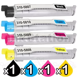 4 Pack Dell 5100 Compatible Toner Cartridges Combo [BK+C+M+Y]
