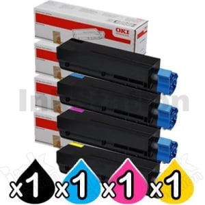 4 Pack OKI Genuine C831N Toner Combo - 10,000 pages (44844525-44844528)