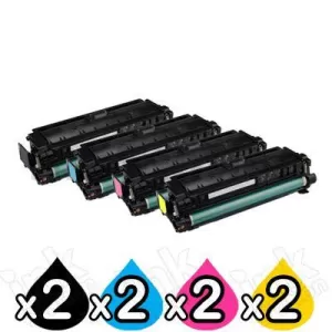 2 Sets of 4-Pack Compatible Canon CART-040II High Yield Toner Combo [2BK+2C+2M+2Y]