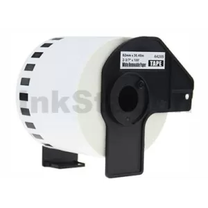 Compatible Brother DK-44205 Removable Black Text on White Continuous Paper Label Roll 62mm x 30.48m