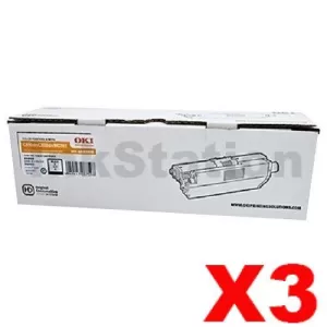 3 x OKI Genuine MC562,C511,C531 Black Toner Cartridge - 7,000 pages (44973552)