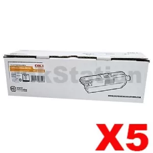 5 x OKI Genuine MC562,C511,C531 Black Toner Cartridge - 7,000 pages (44973552)