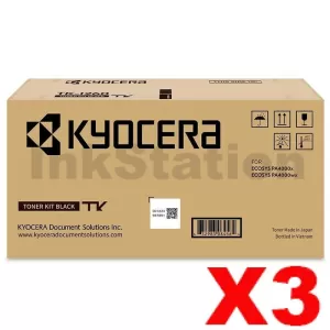 3 x Genuine Kyocera TK-1264 Black Toner Kit PA4000x / PA4000wx - 10,000 pages