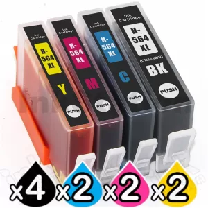 10 Pack HP 564XL Compatible Inkjet Cartridges CN684WA+CB323WA-CB325WA [4BK,2C,2M,2Y]