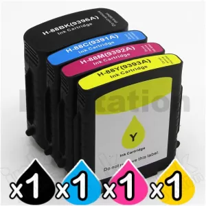 4 Pack HP 88XL Compatible Inkjet Cartridge C9396A - C9393A [1BK,1C,1M,1Y]