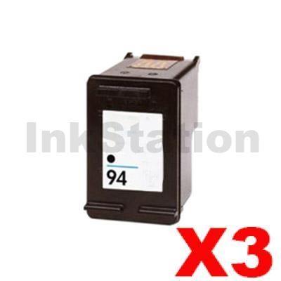 HP 3 x 94 Compatible Black Inkjet Cartridge C8765WA - Ink Cartridges ...