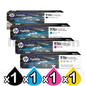 4 Pack HP 976Y Genuine Inkjet Cartridge Combo L0R05A - L0R08A [1BK,1C,1M,1Y]