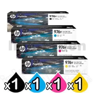 4 Pack HP 976Y Genuine Inkjet Cartridge Combo L0R05A - L0R08A [1BK,1C,1M,1Y]