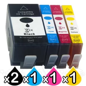 5 Pack HP 915XL Compatible High Yield Inkjet Cartridge 3YM22AA - 3YM19AA [2BK,1C,1M,1Y]