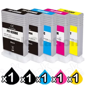 5 Pack Compatible Canon PFI-030 Ink Tank Combo [1BK,1MBK,1C,1M,1Y]