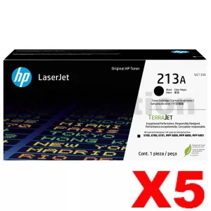 5 x HP 213A W2130A Genuine Black Toner Cartridge - 3,500 pages