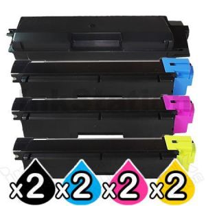 2 Sets of 4 Pack Non-Genuine TK-8604 Toner Combo For Kyocera FS-C8650DN [2BK,2C,2M,2Y]