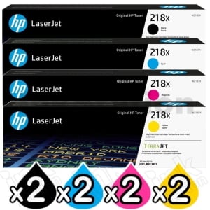 2 Sets of 4 Pack HP W2180X-W2183X (218X) Genuine High Yield Toner Cartridges Combo [2BK,2C,2M,2Y]