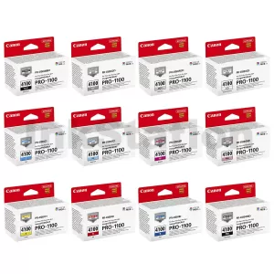 12 Pack Genuine Canon LUCIA PRO II PFI-4100 Ink Tank Combo [1MBK,1PBK,1C,1M,1Y,1GY,1PGY,1PC,1PM,1R,1B,1CO]