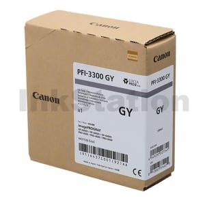 Genuine Canon LUCIA PRO II PFI-3300GY Grey Ink Tank - 330ML