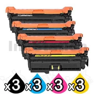 3 Sets of 4 Pack HP CF320A-CF323A (652A/653A) Compatible Toner Cartridges  [3BK,3C,3M,3Y]