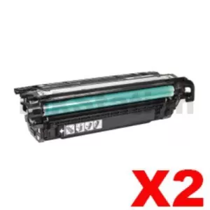 2 x HP CE264X (646X) Compatible Black Toner Cartridge - 17,000 Pages