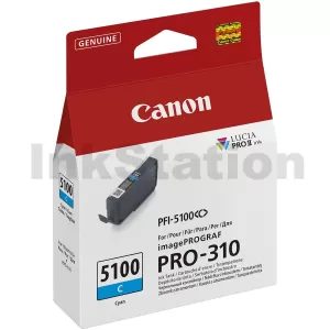 Genuine Canon LUCIA PRO II PFI-5100C Cyan Ink Tank - 14.4ml