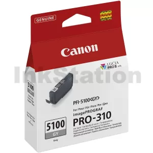 Genuine Canon LUCIA PRO II PFI-5100GY Grey Ink Tank - 14.4ml