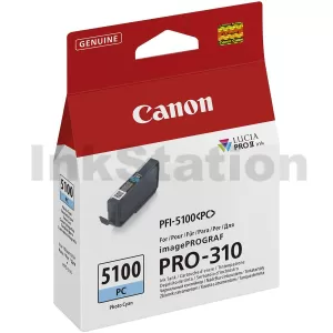 Genuine Canon LUCIA PRO II PFI-5100PC Photo Cyan Ink Tank - 14.4ml