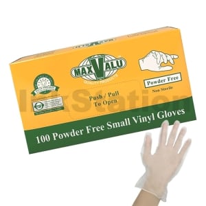 Powder Free Clear Vinyl Gloves Pack of 100 (1 box) - Small
