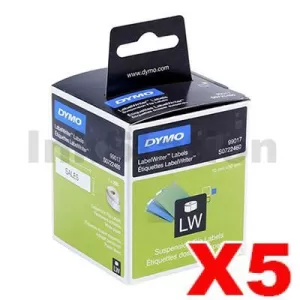5 x Dymo SD99017 / S0722460 Genuine White Label Roll 12mm x 50mm - 220 labels per roll