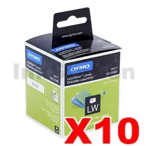 10 x Dymo SD99017 / S0722460 Genuine White Label Roll 12mm x 50mm - 220 labels per roll