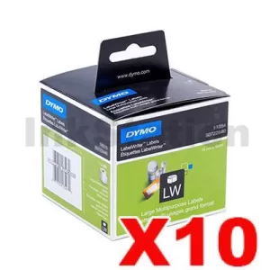 10 x Dymo SD11354 / S0722540 Genuine Multi Purpose Label Roll 57mm x 32mm - 1,000 labels per roll