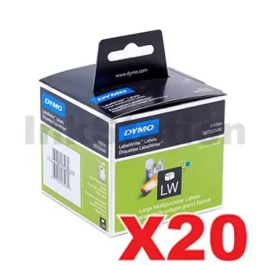 20 x Dymo SD11354 / S0722540 Genuine Multi Purpose Label Roll 57mm x 32mm - 1,000 labels per roll